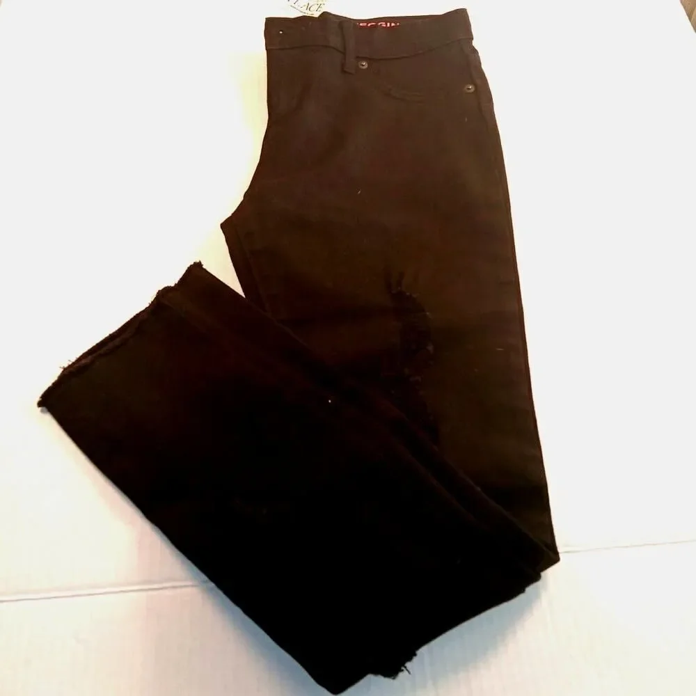 The Children's Place Girls New w/Tags Distressed Black Wash Jeggings - Size 12